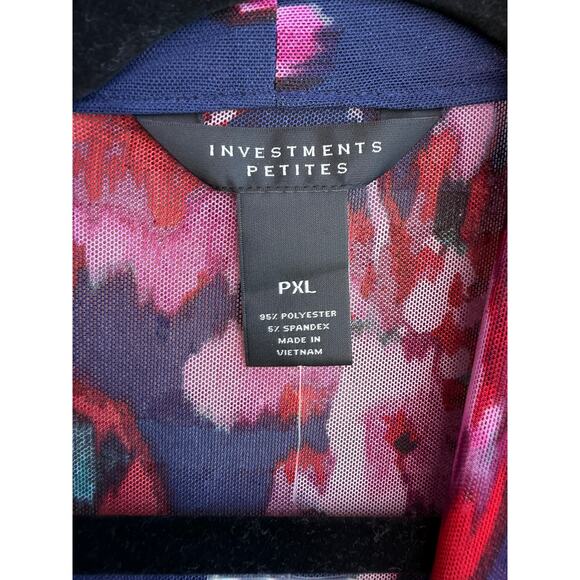 Investments Petites Floral Sheer Cardigan Size PXL NWT - Picture 3 of 3